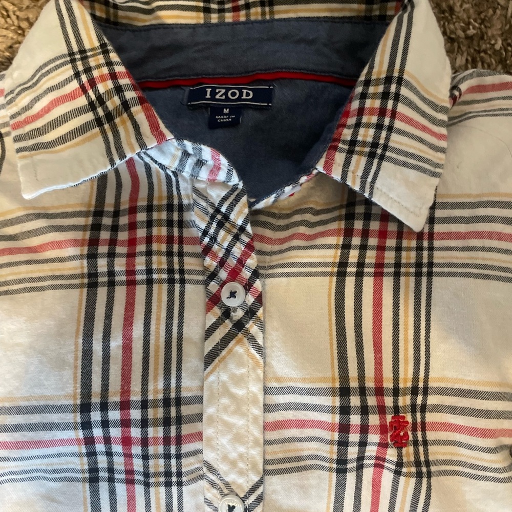 Izod women’s size medium button-down shirt plaid - Picture 2 of 11